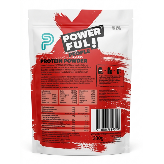 Proteïnepoeder Aardbei 330.00 Gram