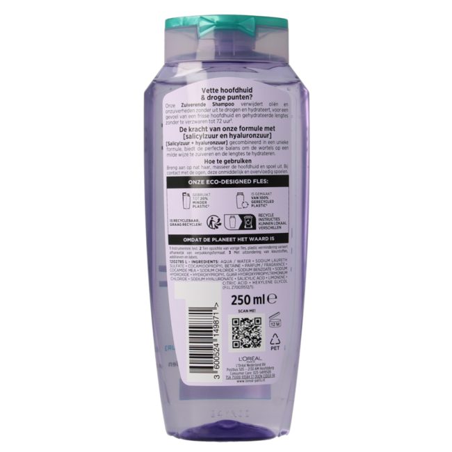 Champú hyaluron pure 250 mililitros