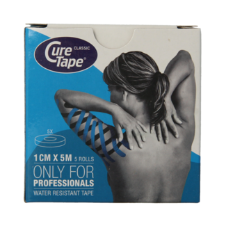 Cure Tape Kinesiotape blauw 1cm x 5m 5 Stuks