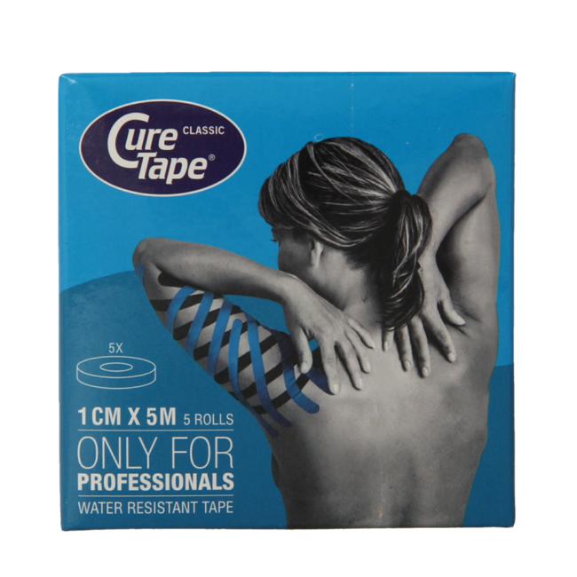 Kinesiotape blauw 1cm x 5m 5 Stuks