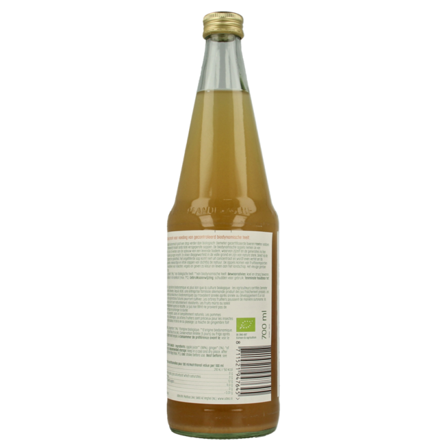 Apple juice with ginger naturally cloudy Demeter organic 700 Millilitres