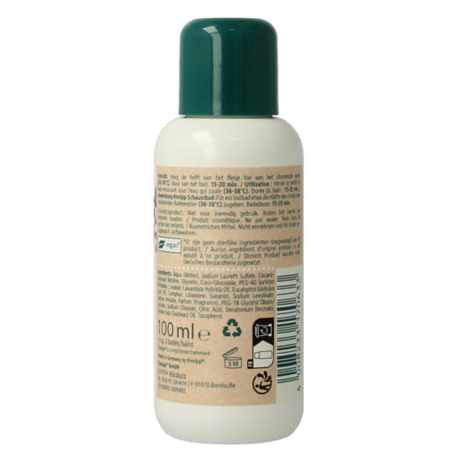 Espuma de baño relajante mini 100 mililitros