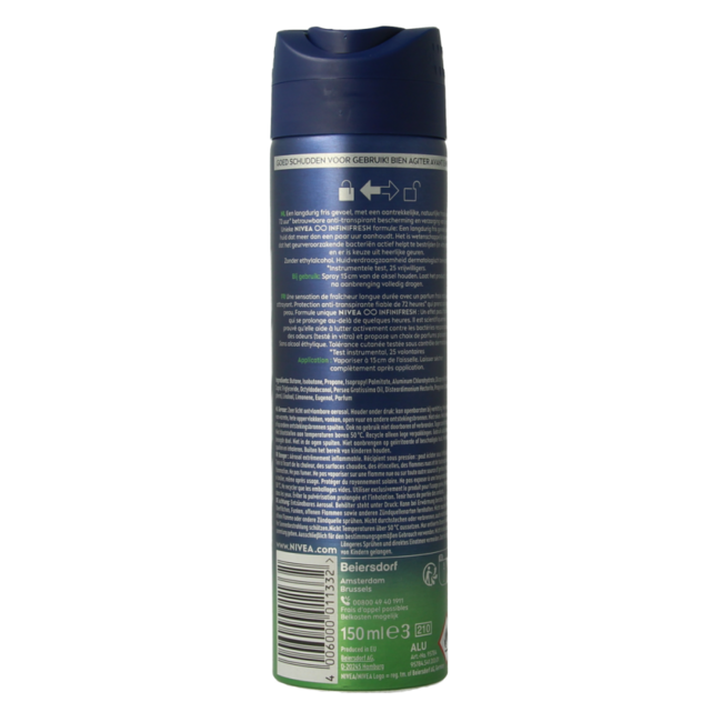 Desodorante en spray para hombre fresh sensation 150 mililitros