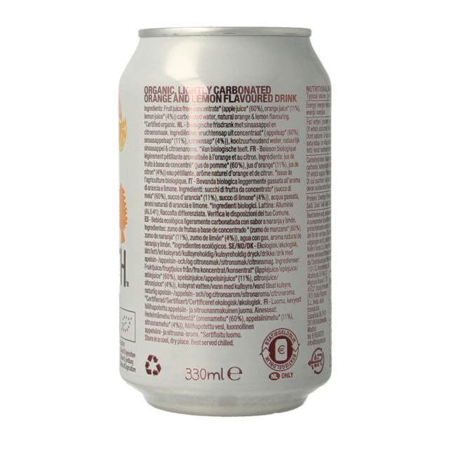 Sparkling orange & lemon organic 330 Millilitres
