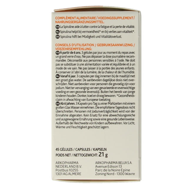 Spirulina bio 45 Capsules