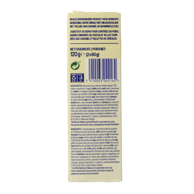 Meal replacement bars chewy caramel 120.00 Gram