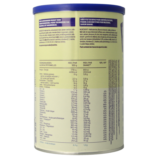 Batido sustitutivo de comida plátano dorado 436 gramos