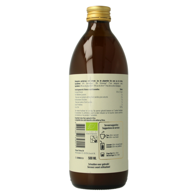 Succo di Zenzero e Limone Biologico 500 Millilitri