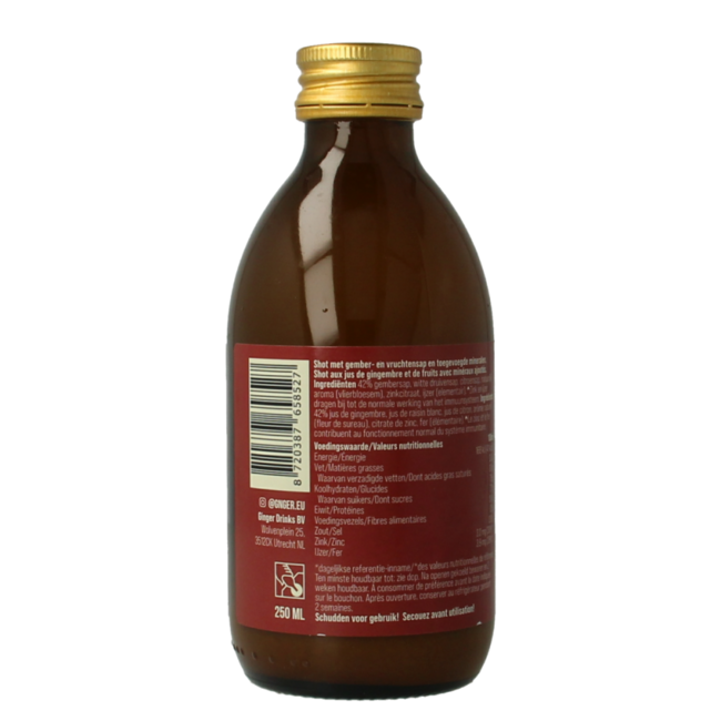Shot de jus de fruit au gingembre immunity 250 millilitres