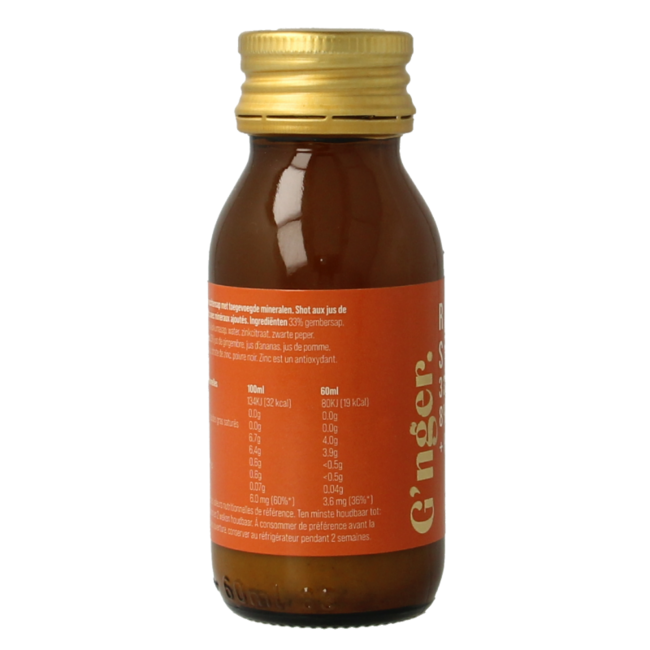Shot de zumo de frutas con jengibre y cúrcuma revive 60 mililitros