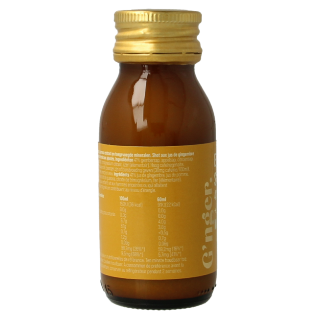 Shot imbirowy sok owocowy guarana energia 60 mililitrów