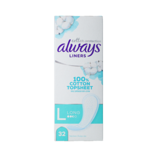 Always Dailies cotton protection panty liners large 32 pieces