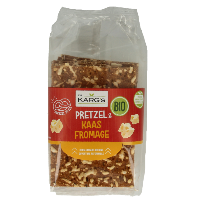 Crackers pretzel kaas bio 160.00 Gram