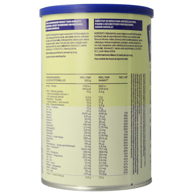 Meal replacement shake chocolate 436.00 Gram
