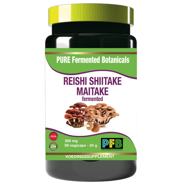SNP Reishi shiitake maitake fermented 300mg puur 60 Vegetarische capsules