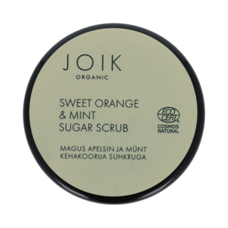 Joik Organics Exfoliante de azúcar de naranja dulce y menta vegano 210,00 gramos