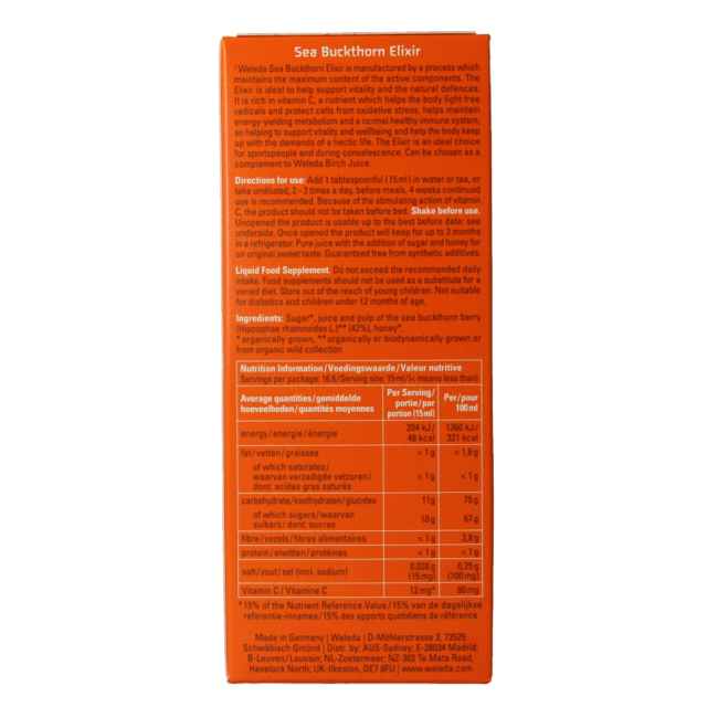 Sea Buckthorn elixir organic 200 Millilitres