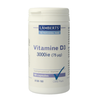 Lamberts Clinic Pack Vitamine D3 3000IE/75mcg 180.00 Capsules