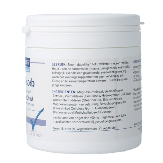 MagAsorb (magnesiumcitraat) 150mg 250.00 Tabletten