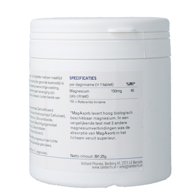 MagAsorb (magnesiumcitraat) 150mg 250.00 Tabletten