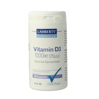 Lamberts Clinic Pack Vitamine D3 1000IE 25mcg 180.00 Capsules