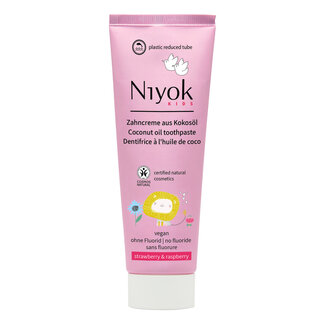 Niyok tandpasta kids strawberry&raspberry 75 Milliliter