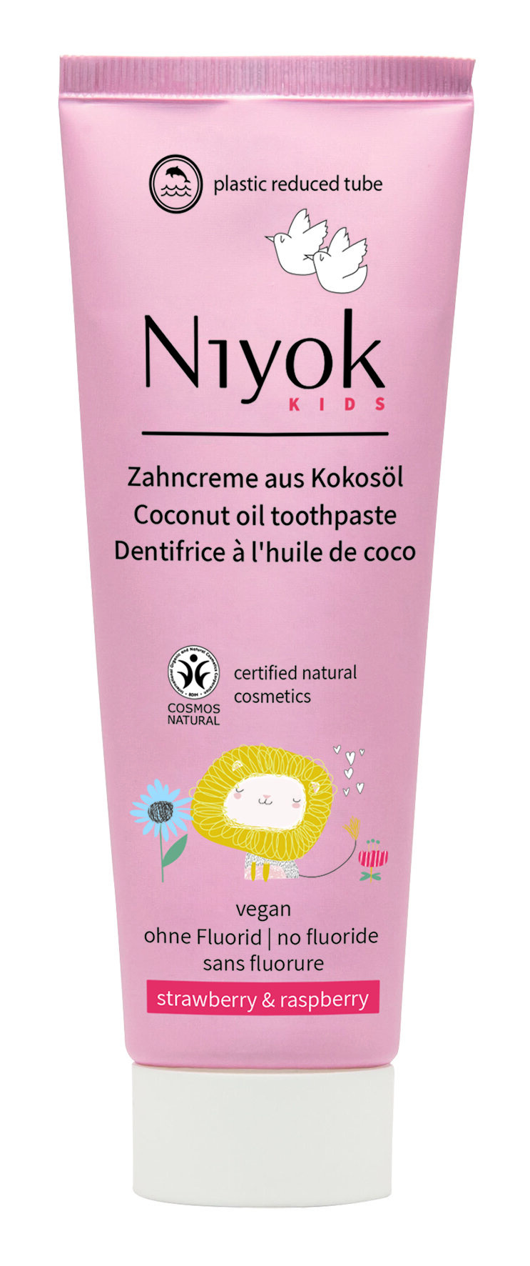 Niyok tandpasta kids strawberry&raspberry 75 Milliliter