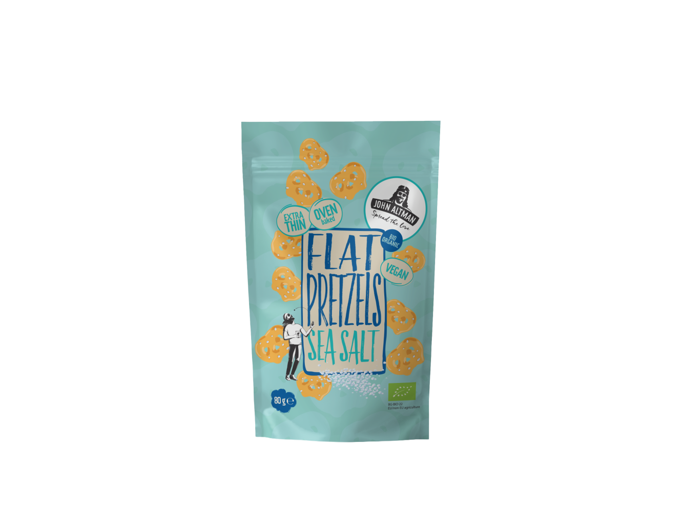 John Altman Biologische Flat Pretzels Sea Salt 80g 80 Gram