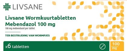 Livsane Mebendazol/wormkuur 100 Mg 6 Tabletten Livsane - Copy