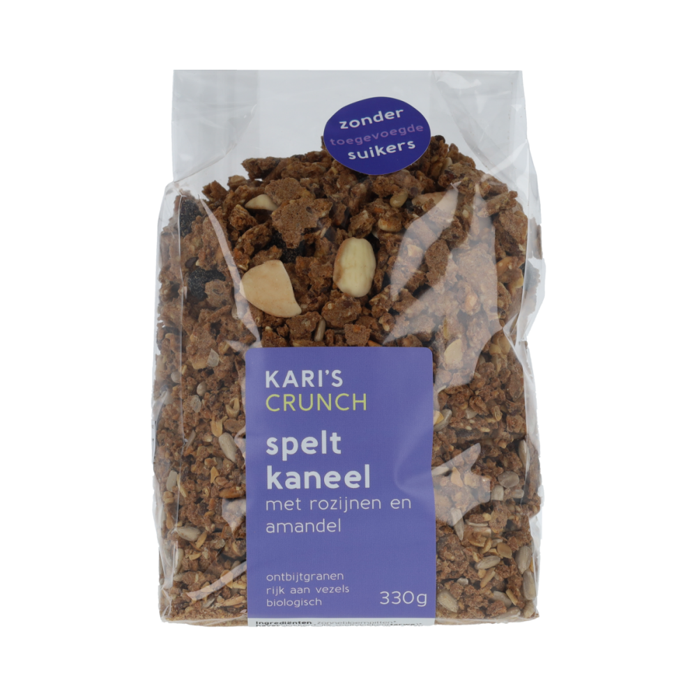 Kari's Crunch Granola spelt kaneel bio 330 Gram