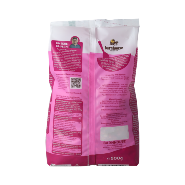 Krunchy havergranola bosvruchten bio 500.00 Gram