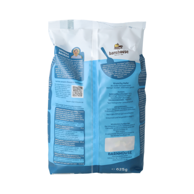 Krunchy havergranola bio 625.00 Gram