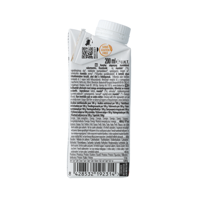 Almondcuisine sugar free bio 200.00 Milliliter