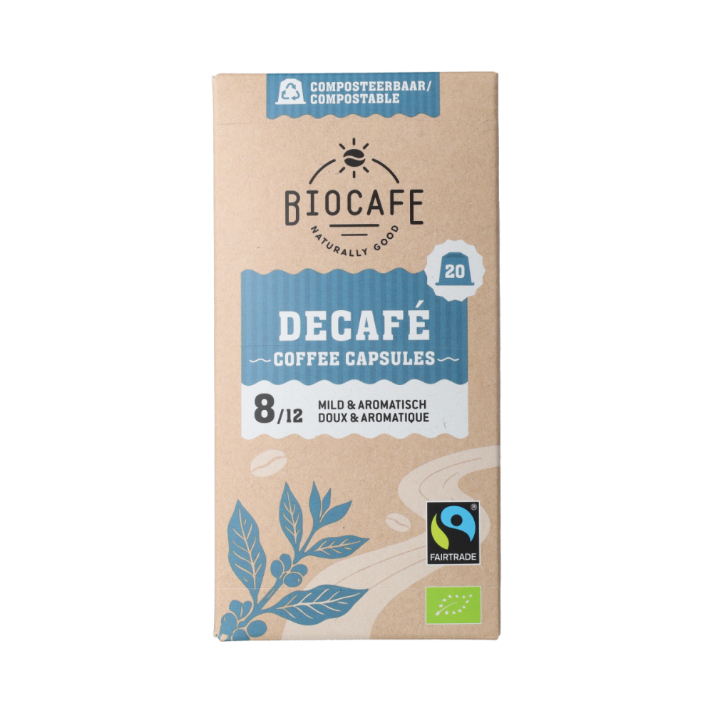 Biocafe Koffiecapsules decafe bio 20 Stuks