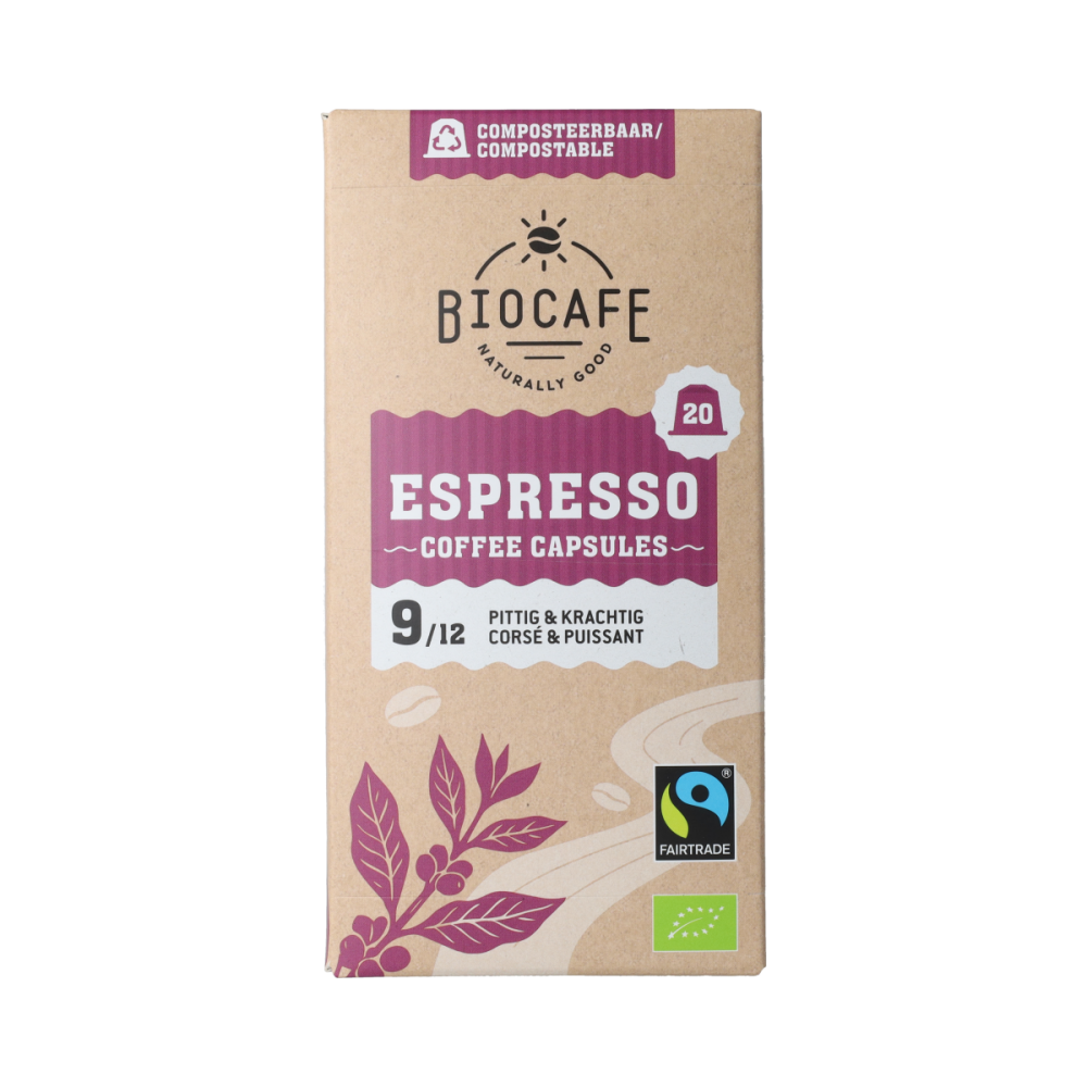 Biocafe Koffiecapcules espresso 20 Stuks