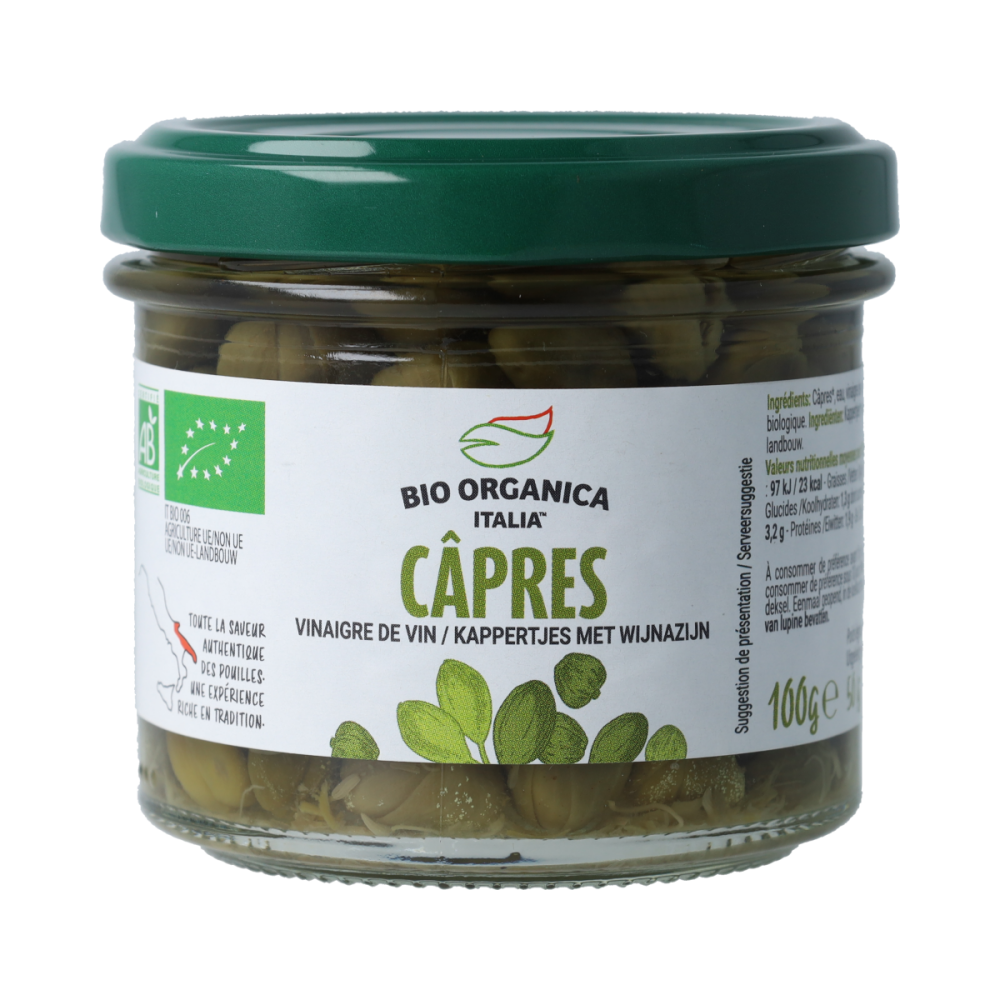 Bio Organica Kappertjes in azijn bio 100 Gram