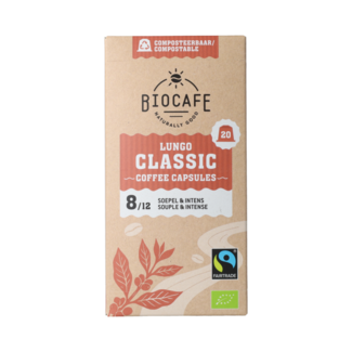 Biocafe Koffiecapsules Lungo bio 20 Stuks