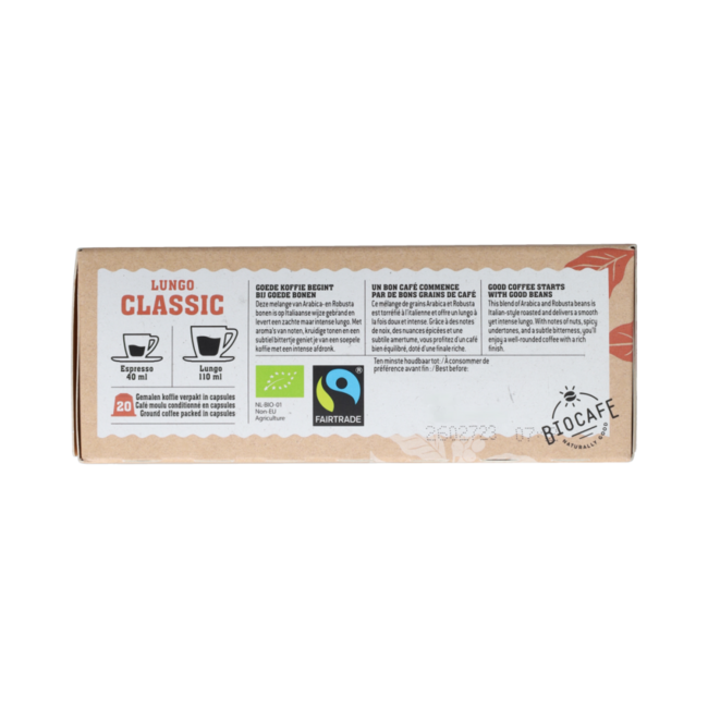Koffiecapsules Lungo bio 20 Stuks