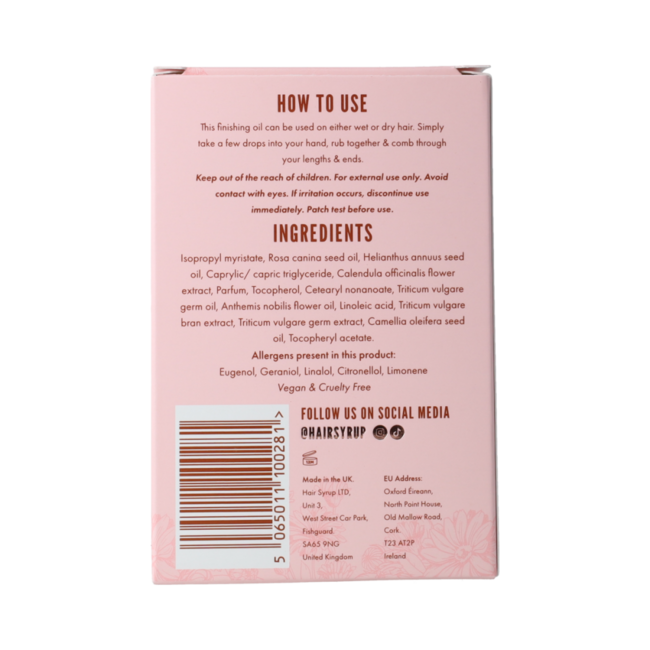 Hair syrup rose bloom hair oil 50 Milliliter