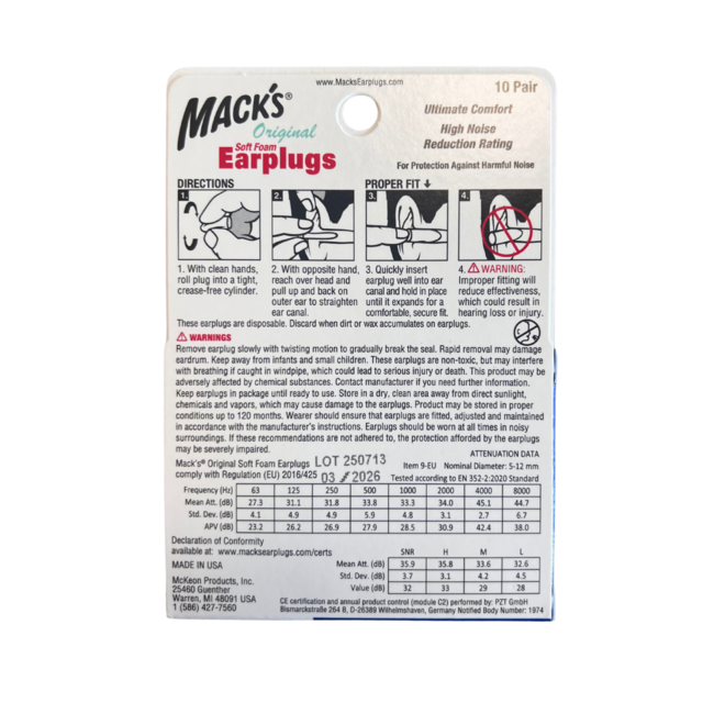 Mack's SafeSound Original 10 paar 10.00 Paar