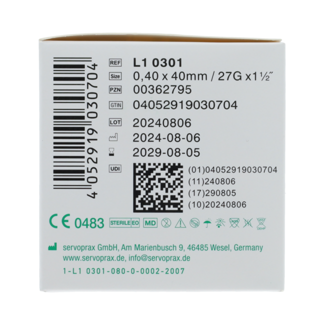 Neopoint injectie naald 0.40X 40MM   100.00 Stuks