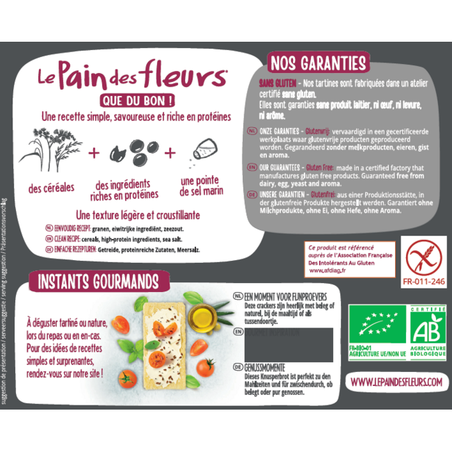 Krokante crackers proteine glutenvrij bio 150.00 Gram