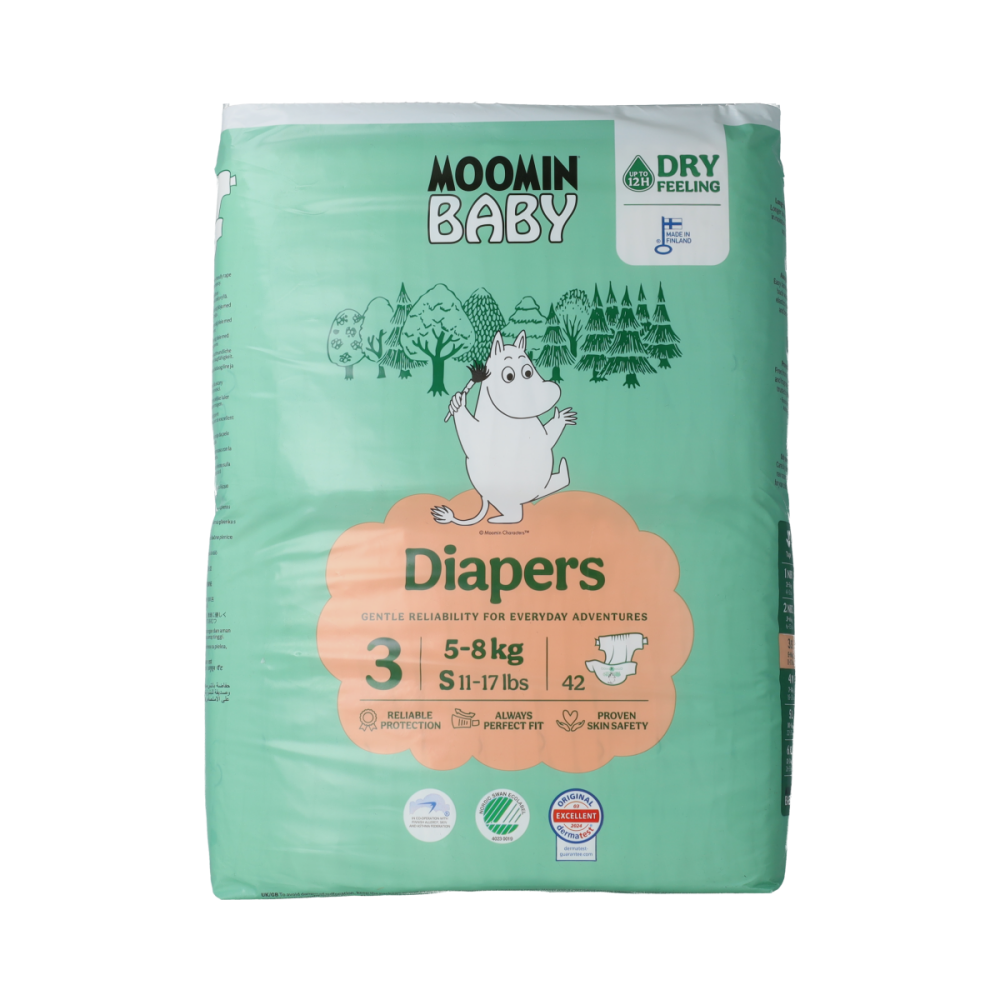 Moomin Baby luiers maat 3 42 pcs. 5-8 kg 42.00 Stuks