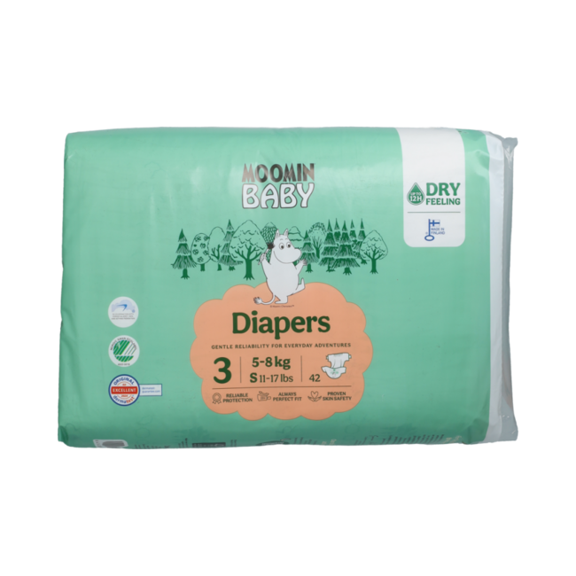 Moomin Baby luiers maat 3 42 pcs. 5-8 kg 42.00 Stuks
