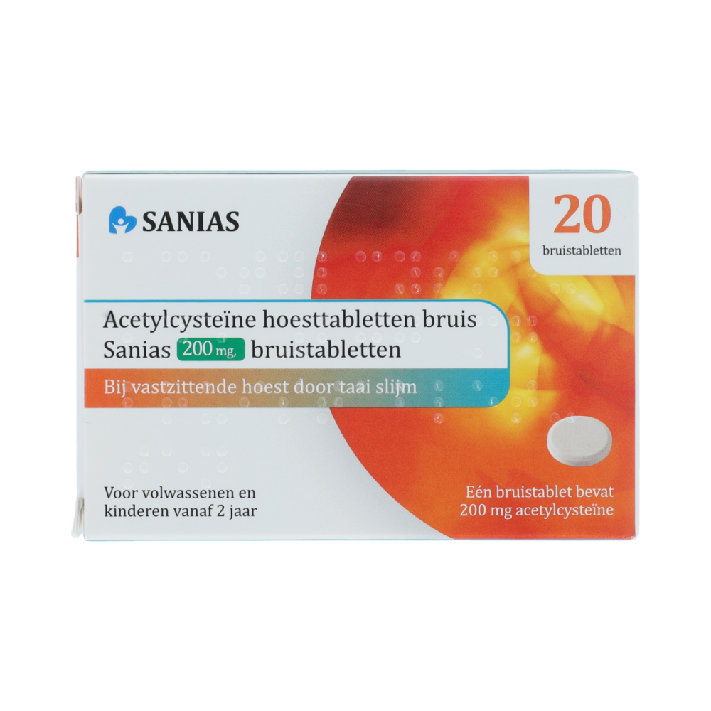 Sanias ACETYLCYSTEINE SANIAS HOEST BRUISTB SKVR 200 MG 20.00 Bruistabletten