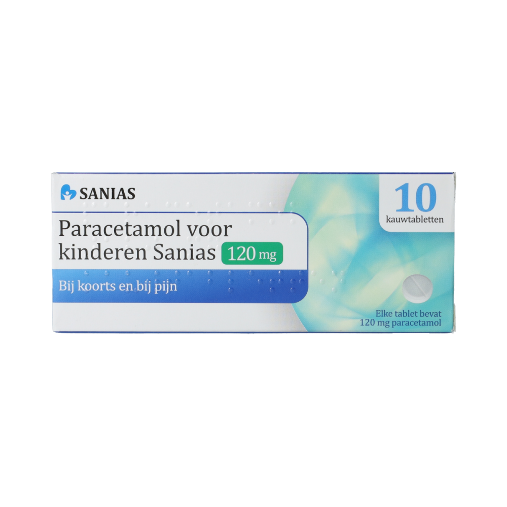 Sanias PARACETAMOL SANIAS VOOR KIND KAUWTABLET 120 MG 10.00 Stuks