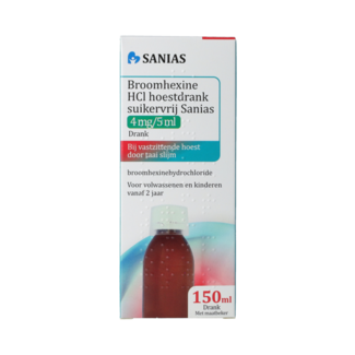 Sanias BROOMHEXINE HCL SANIAS HOESTDRANK 4 MG/5 ML FLACON 150.00 Milliliter