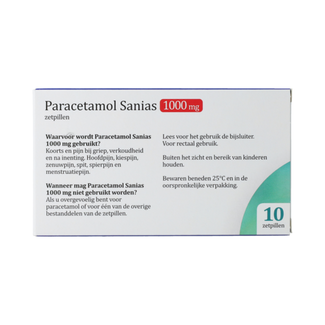 PARACETAMOL SANIAS ZETPIL 1000 MG 10.00 Stuks