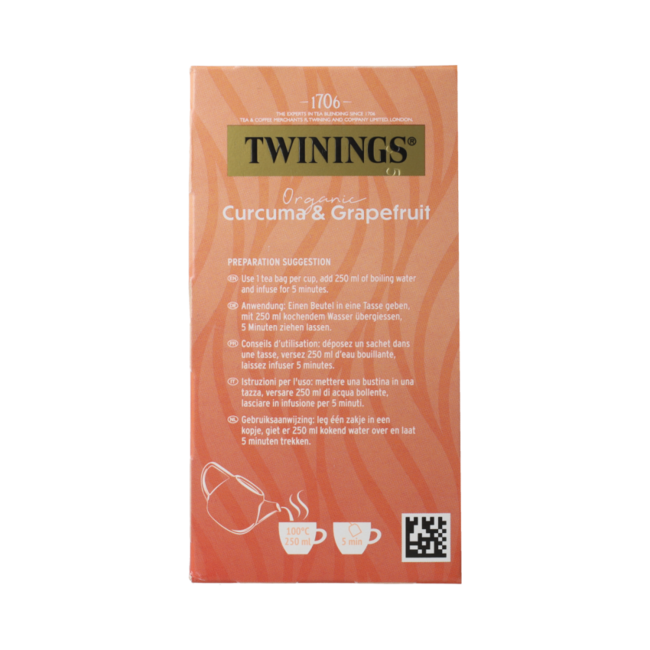 Curcuma & grapefruit bio 20.00 Zakjes