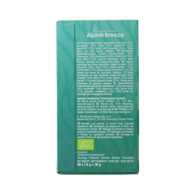 Alpine breeze bio 20.00 Zakjes